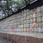 Sake Barrels outside Meiji Jingu